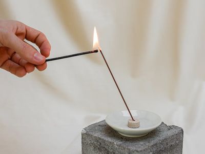 Burning incense sticks in a zen room